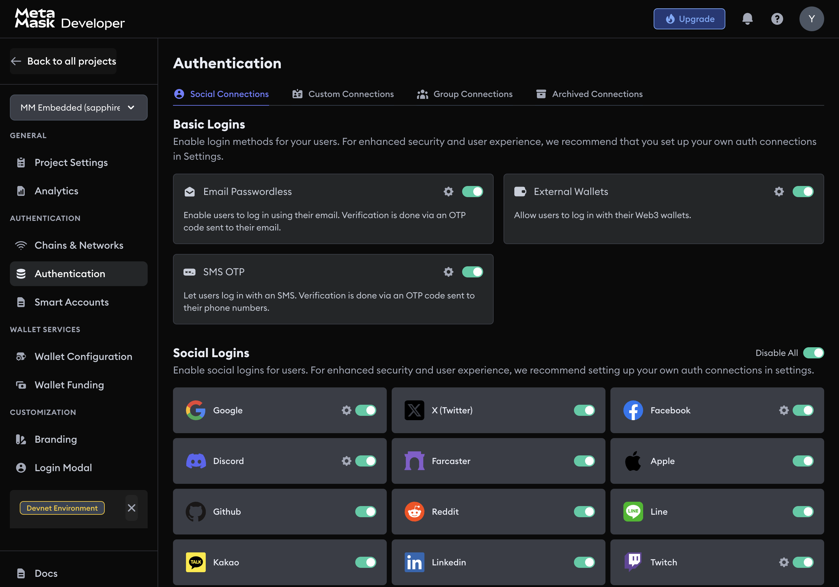 Authentication Social Connections